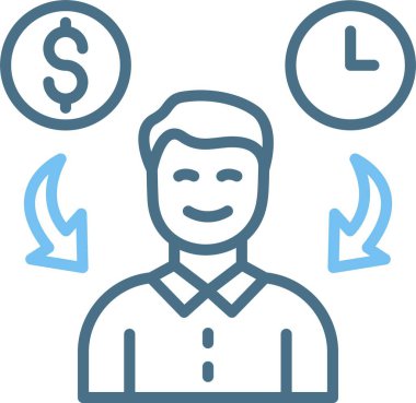 Denge Çizgisi İki Renk Simgesi