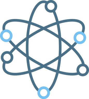 Atom Enerjisi Satırı İki Renk Simgesi