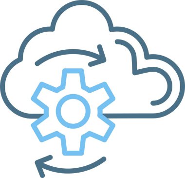 Bulut İşleme Satırı İki Renk Simgesi