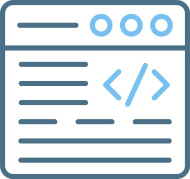 Kodlama Satırı İki Renk Simgesi