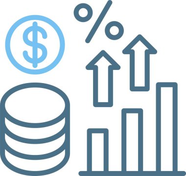 Enflasyon Çizgisi İki Renk Simgesi
