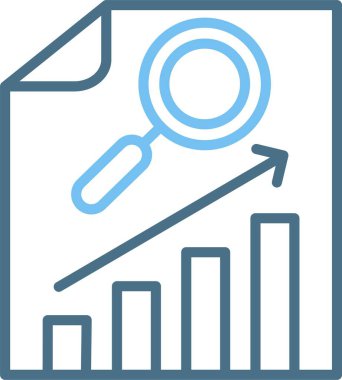 Pazar Araştırma Satırı İki Renk Simgesi