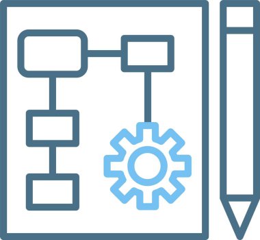 Gezegen Çizgisi İki Renk Simgesi