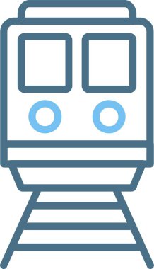 Tren Çizgisi İki Renk Simgesi