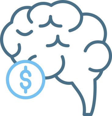 Beyin Çizgisi İki Renk Simgesi