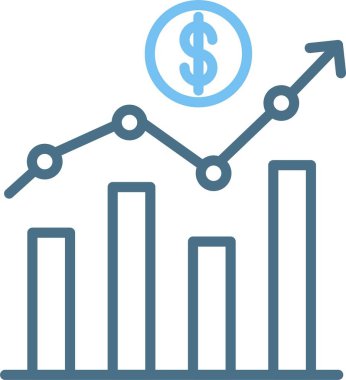 Ekonomi Çizgisi İki Renk Simgesi
