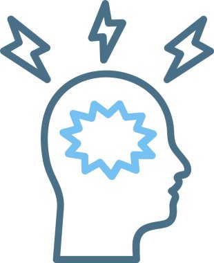 Sinir Bozukluğu Çizgisi İki Renk Simgesi