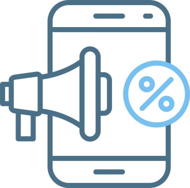 Akıllı Telefon Satırı İki Renk Simgesi