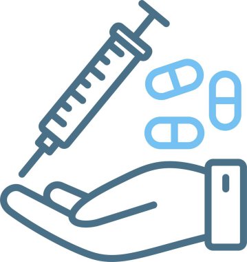 Tedavi Satırı İki Renk Simgesi