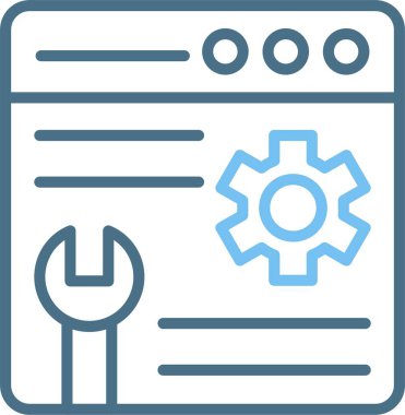 Web Bakım Satırı İki Renk Simgesi