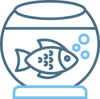 Balık Kasesi Çizgisi İki Renk Simgesi