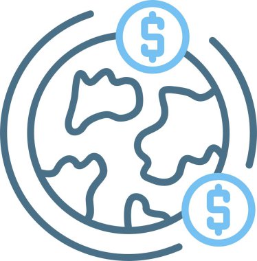 Küresel Finans Satırı İki Renk Simgesi