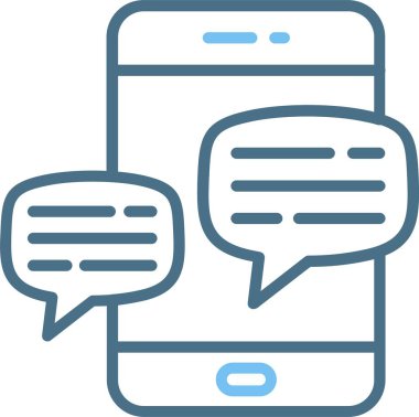 Akıllı Telefon Satırı İki Renk Simgesi