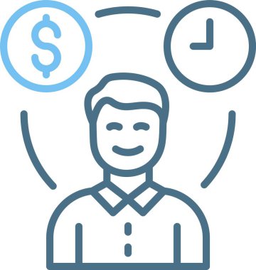 Zaman para Satır İki Renk Simgesi