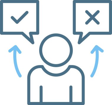 Doğru ya da yanlış Satır İki Renk Simgesi