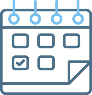 Takvim Satırı İki Renk Simgesi