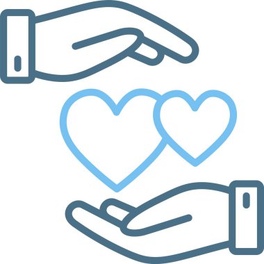 Charity Çizgisi İki Renk Simgesi