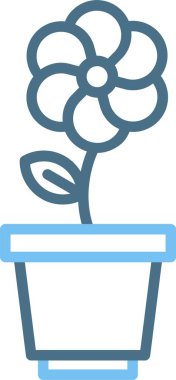 Çiçek Otu Satırı İki Renk Simgesi