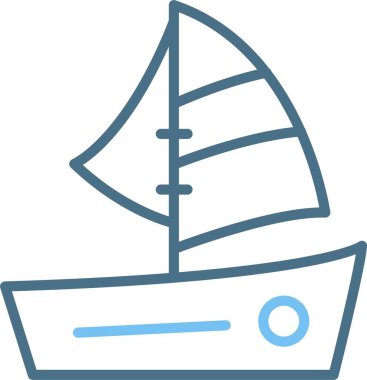 Tekne Çizgisi İki Renk Simgesi