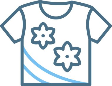 T-Shirt Çizgisi İki Renk Simgesi