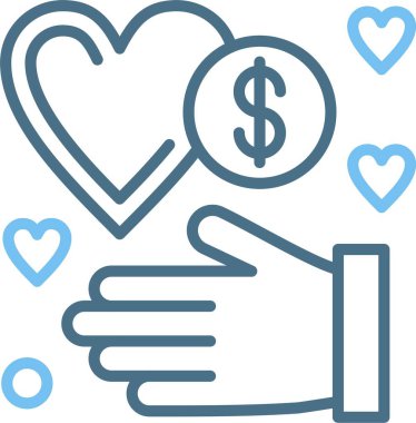 Bağış Satırı İki Renk Simgesi