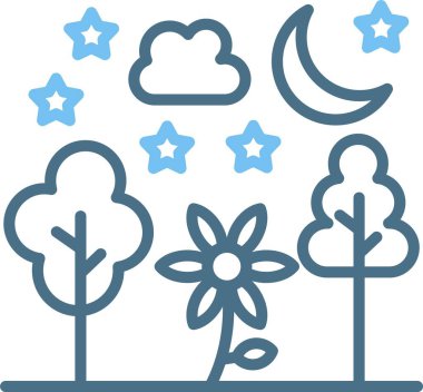 Gece Satırı İki Renk Simgesi