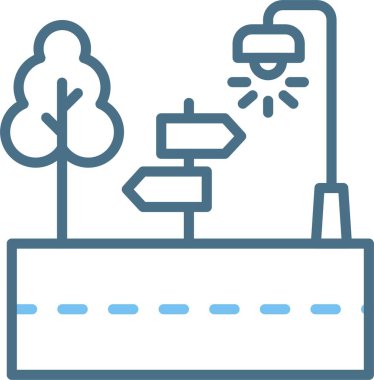 Sokak Çizgisi İki Renk Simgesi