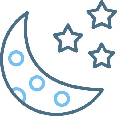 Yarım Ay Çizgisi İki Renk Simgesi