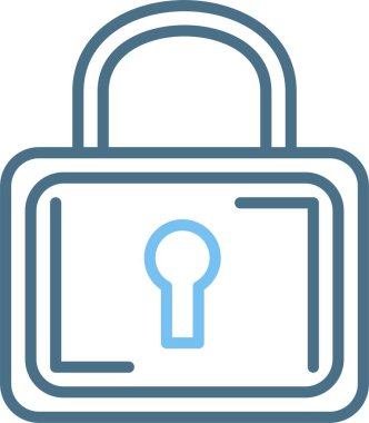 Asma kilit Satırı İki Renk Simgesi