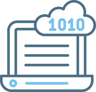 İkili Kod Satırı İki Renk Simgesi