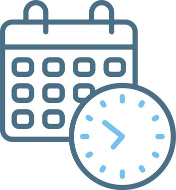 Saat Çizgisi İki Renk Simgesi