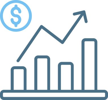 Büyüme Çizgisi İki Renk Simgesi