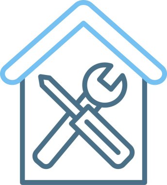 Ev Onarım Hattı İki Renk Simgesi