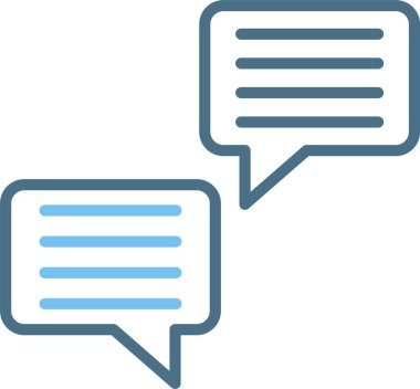 Konuşma Kabarcık Satırı İki Renk Simgesi