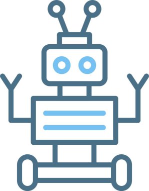 Uzay Robotu Satırı İki Renk Simgesi