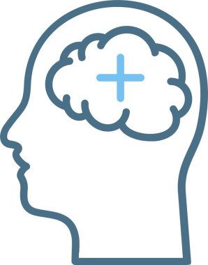 Ruh Sağlığı Çizgisi İki Renk Simgesi