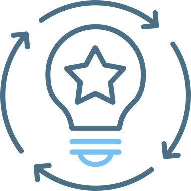 Yaratıcı Süreç Satırı İki Renk Simgesi