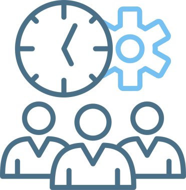 Saat Çizgisi İki Renk Simgesi