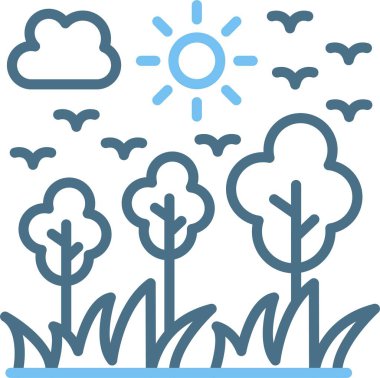 Orman Çizgisi İki Renk Simgesi