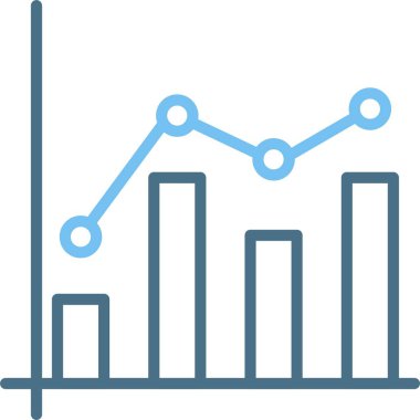 Grafik Çizgisi İki Renk Simgesi