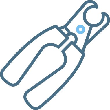 Tırnak Kırpma Çizgisi İki Renk Simgesi