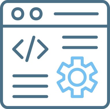 Web Sitesi Tasarım Satırı İki Renk Simgesi