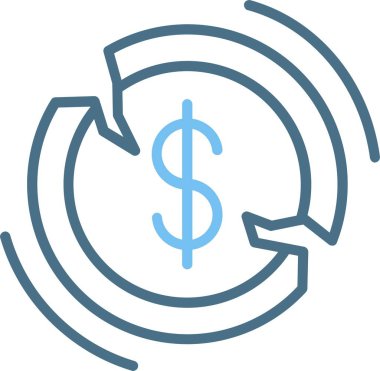 Kriz Çizgisi İki Renk Simgesi