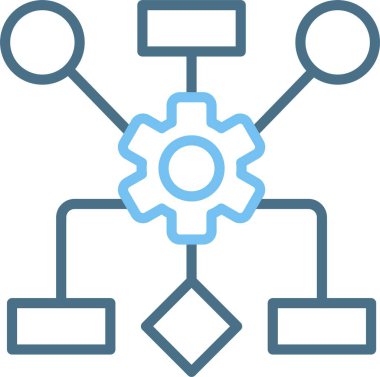 Diyagram Çizgisi İki Renk Simgesi