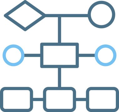 Akış Çizelgesi İki Renk Simgesi