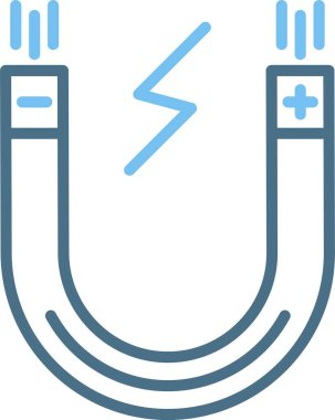 Mıknatıs Çizgisi İki Renk Simgesi