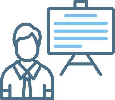 Sunum Satırı İki Renk Simgesi