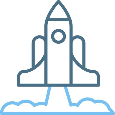 Roket Fırlatma Satırı İki Renk Simgesi