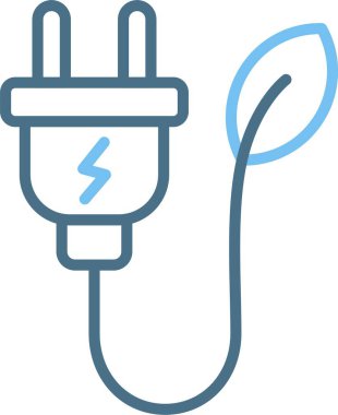 Biyokütle Çizgisi İki Renk Simgesi