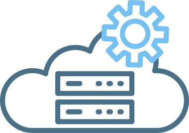 Bulut sunucu Satırı İki Renk Simgesi